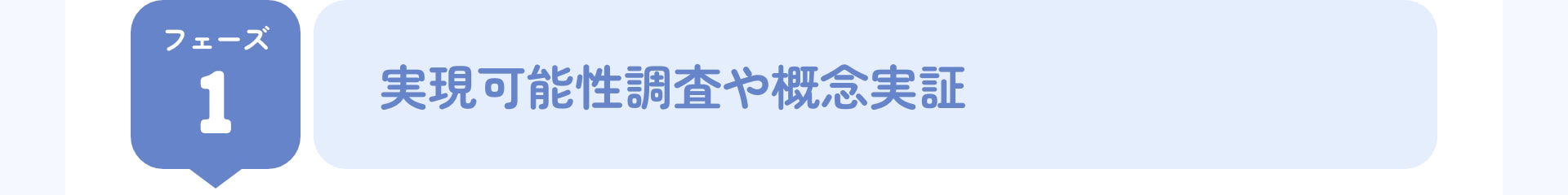 フェーズ 1 実現可能性調査や概念実証