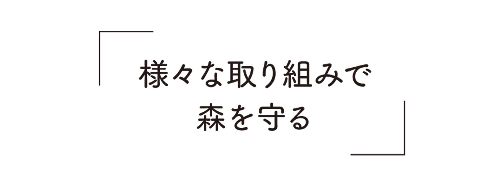 様々な取り組みで森を守る