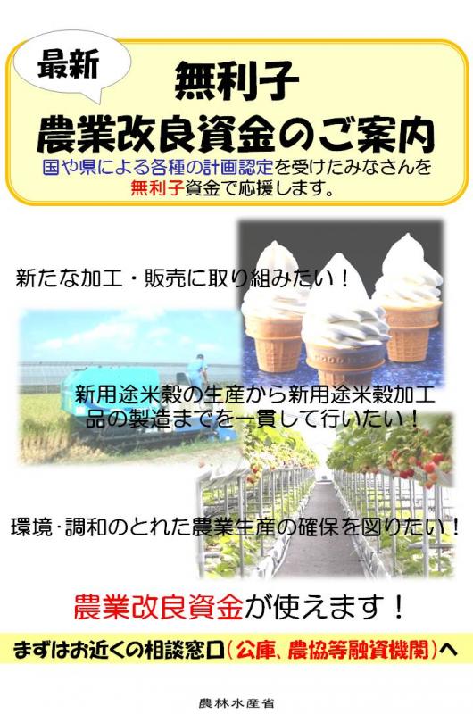 無利子農業改良資金のご案内