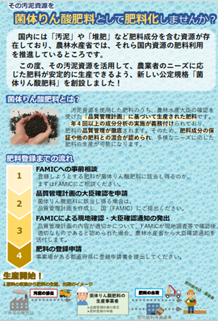 菌体りん酸肥料の事業者向けパンフレット