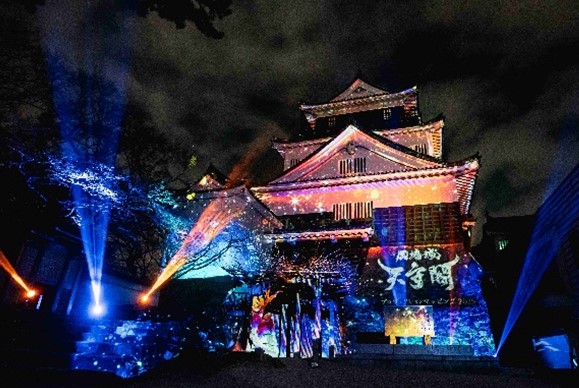 岡崎城でのプロジェクションマッピング