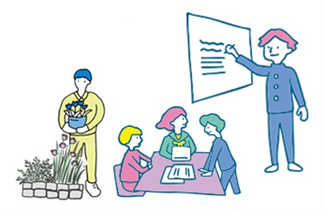 高校生が活躍しているイラスト