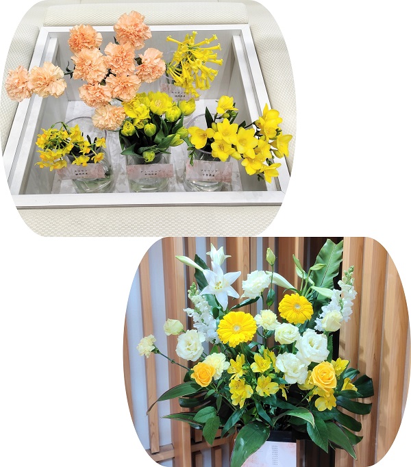 千葉県産フリージアなど5種類の切り花とフラワーアレンジメント
