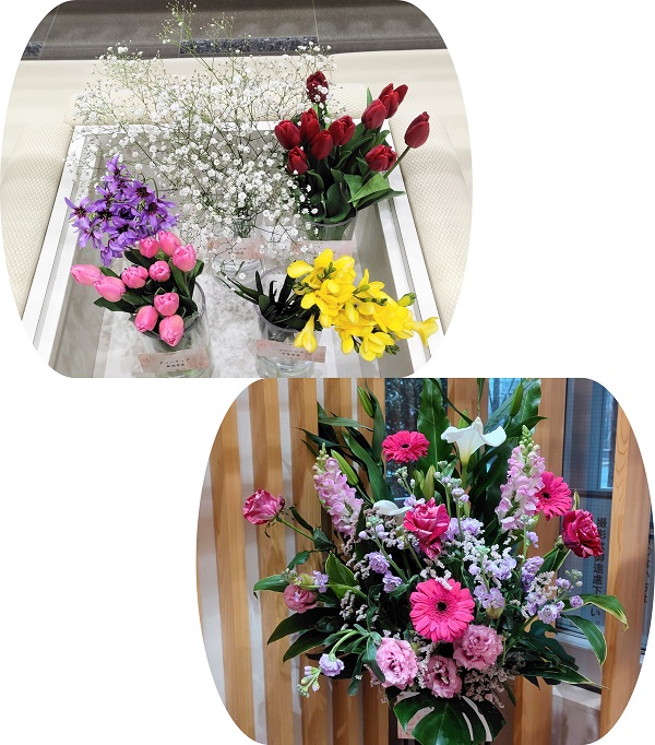 千葉県産フリージアなど4種類の切り花とフラワーアレンジメント