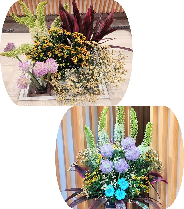 新潟県産エレムルスなど5種類の切り花等とフラワーアレンジメント