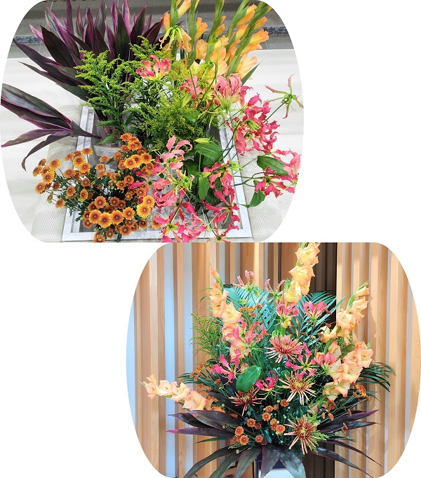 愛知県産スプレーマムなど5種類の切り花等とフラワーアレンジメント