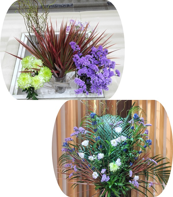 宮城県産ディスバッドマムなど5種類の切り花等とフラワーアレンジメント