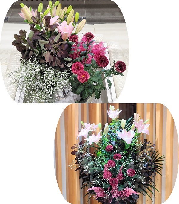 新潟県産ユリなど5種類の切り花等とフラワーアレンジメント