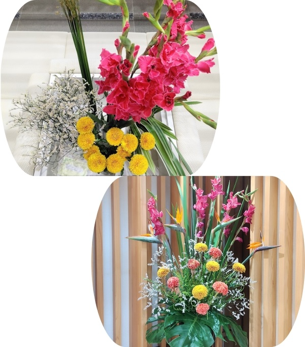 長野県産グラジオラスなど5種類の切り花等とフラワーアレンジメント