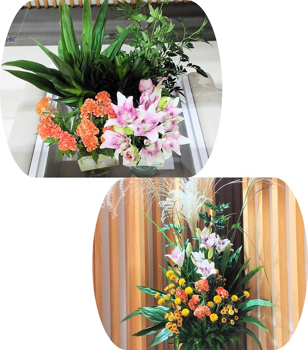宮崎県産ユリなど5種類の切り花等とフラワーアレンジメント