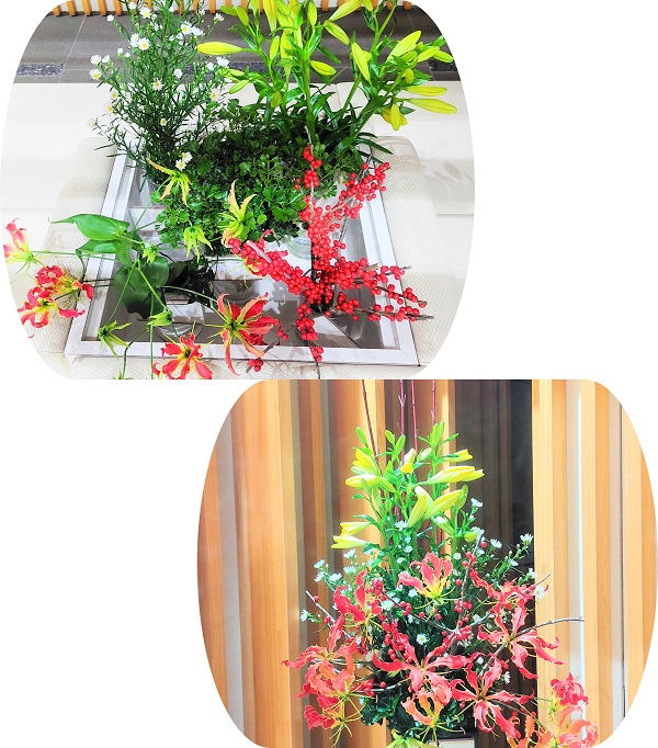 埼玉県産ユリなど5種類の切り花等とフラワーアレンジメント