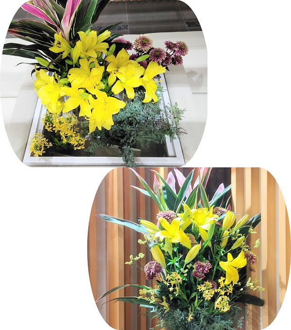 埼玉県産ユリなど5種類の切り花等とフラワーアレンジメント