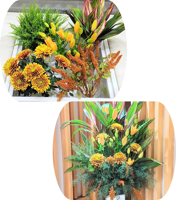 山形県産LAユリなど5種類の切り花等とフラワーアレンジメント