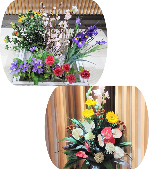 福島県産サクラなど5種類の切り花等とフラワーアレンジメント