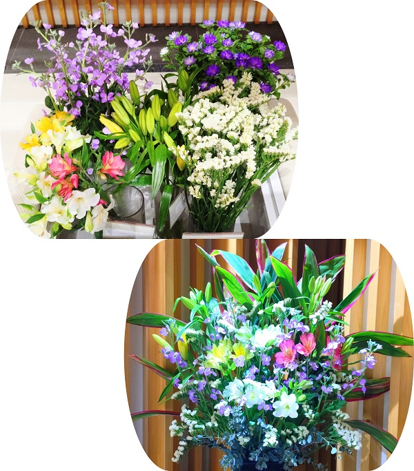 千葉県産ユリなど5種類の切り花等とフラワーアレンジメント