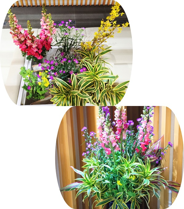 千葉県産キンギョソウなど5種類の切り花等とフラワーアレンジメント