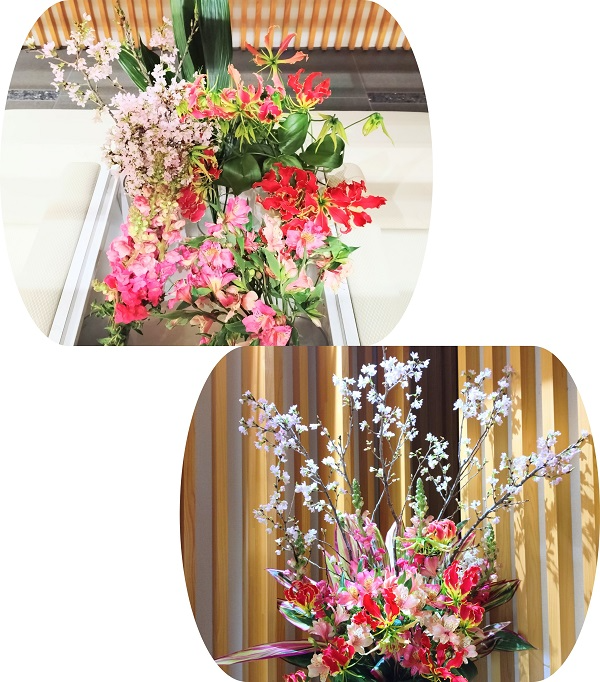 福島県産サクラなど5種類の切り花等とフラワーアレンジメント