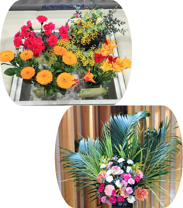 千葉県産カーネーションなど5種類の切り花等とフラワーアレンジメント
