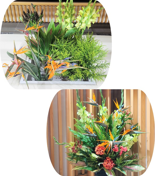 茨城県産グラジオラスなど5種類の切り花等とフラワーアレンジメント