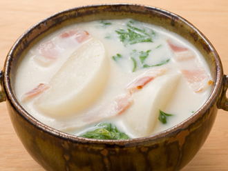 かぶとベーコンのスープ