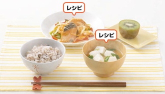 鮭南蛮漬け・みそ汁