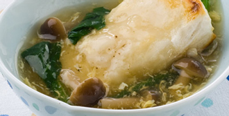 焼き餅のかき玉あんかけ