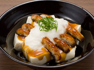 鰻と豆腐のレンジ蒸しあえ