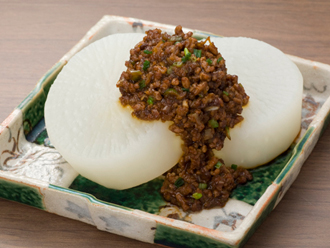大根の肉みそがけ