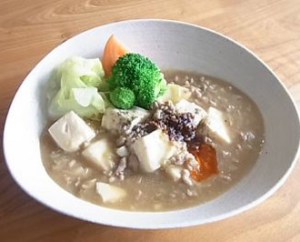 米粉を使ってなめらか麻婆豆腐