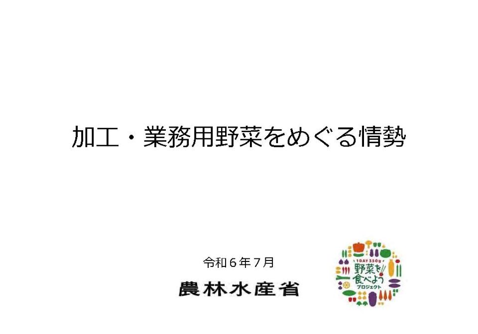 加工・業務用野菜をめぐる情勢の表紙
