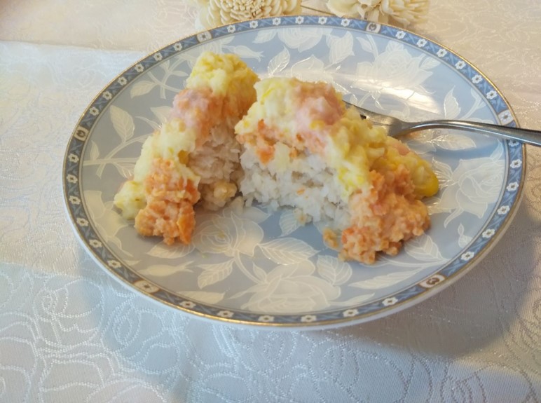 レンコン団子 ~三色の野菜のせ~