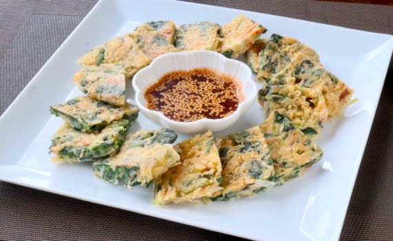 岩手生まれ・寒締めほうれん草とねぎのチヂミ