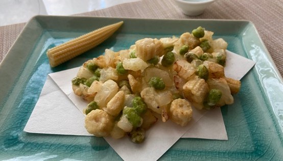 エダマメとヤングコーンのかき揚げ