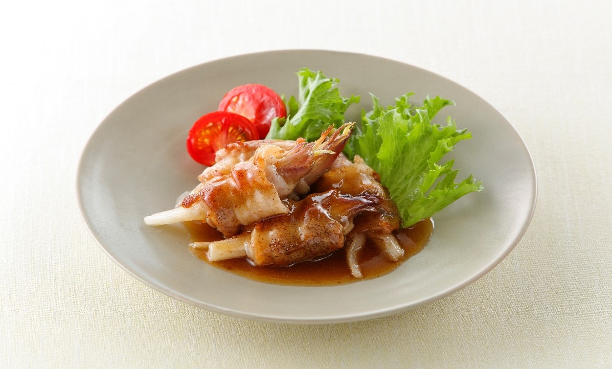 早稲田ミョウガの肉巻き甘酢あん