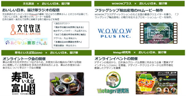 賛同団体・企業とのコラボ企画例