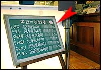 店頭、店内でボードを使用