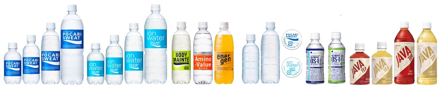 リサイクルPET樹脂100％利用ペットボトルを用いた大塚グループの飲料製品