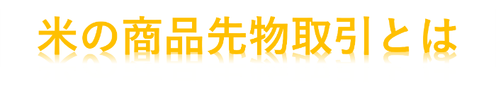 米の商品先物取引とは