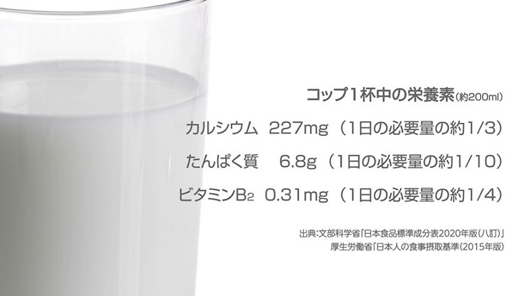 牛乳に含まれる栄養素