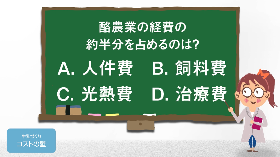 酪農業の経費の約半分を占めるのは?