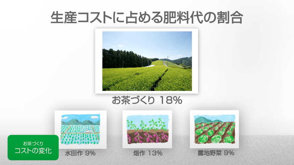 生産コストに占める肥料大の割合