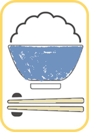 イラスト茶わん青