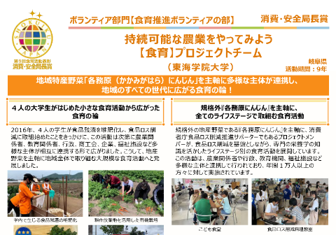 持続可能な農業をやってみよう【食育】プロジェクトチーム（東海学院大学）