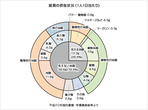 脂質の摂取状況(1人1日当たり)