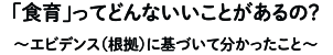 「食育」ってどんないいことがあるの?