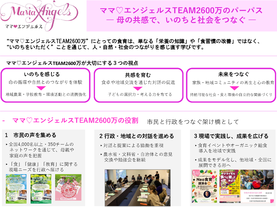 ママ♡エンジェルス 日本オーガニック給食審議会