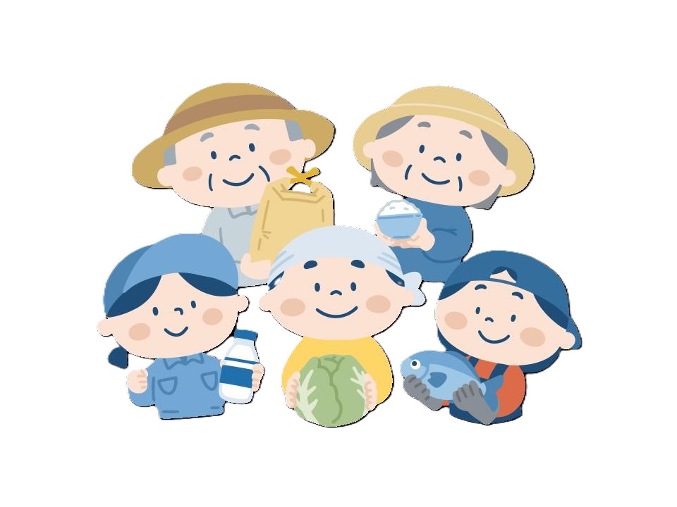 生産者が集合したイラスト