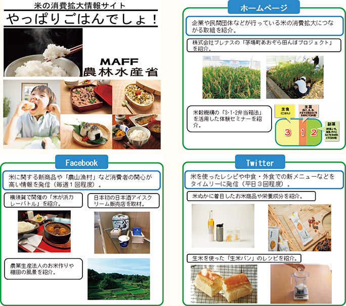 「やっぱりごはんでしょ！」運動における情報発信の一例