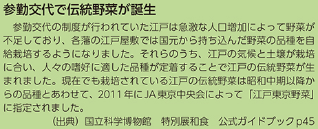 参勤交代で伝統野菜が誕生