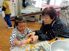 干し柿作りの様子